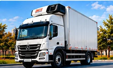 Caminhão refrigerado com equipamento BES instalado